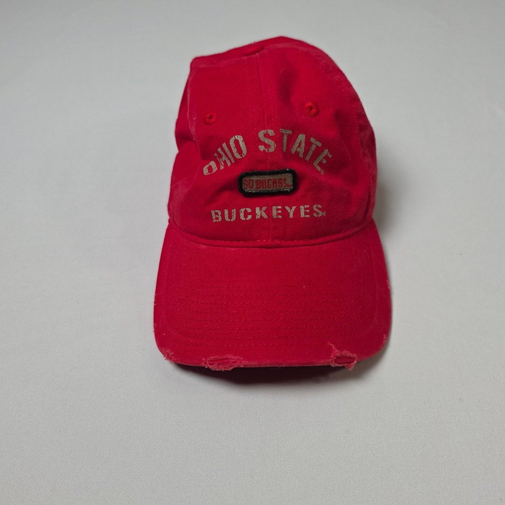 NCAA Ohio State Buckeyes Hat Unisex Red Distressed Baseball Cap Go Bucks